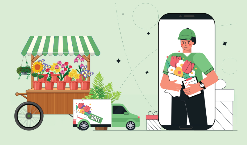 How to Build A Flower Delivery App A Detailed Guide cover | كيفيه عمل تطبيق لتوصيل الزهور - دليلك الشامل لكيفية عمل تطبيق توصيل الزهور | نيو ويفز - افضل شركة تطوير تطبيقات الجوال و تصميم المواقع والمتاجر الالكترونية و التسويق الالكترونى في قطر