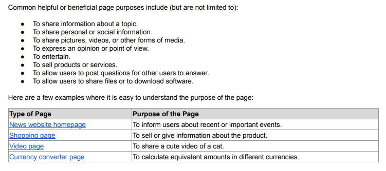 what is the purpose of a webpage1 | أصدر جوجل التحديث الأكبر بعد اصدار باندا 2011. ويطلق عليه تحديث المحتوى المفيد Helpful Content Update ؛ ماذا نتوقع؟ | نيو ويفز - افضل شركة تطوير تطبيقات الجوال و تصميم المواقع والمتاجر الالكترونية و التسويق الالكترونى في قطر