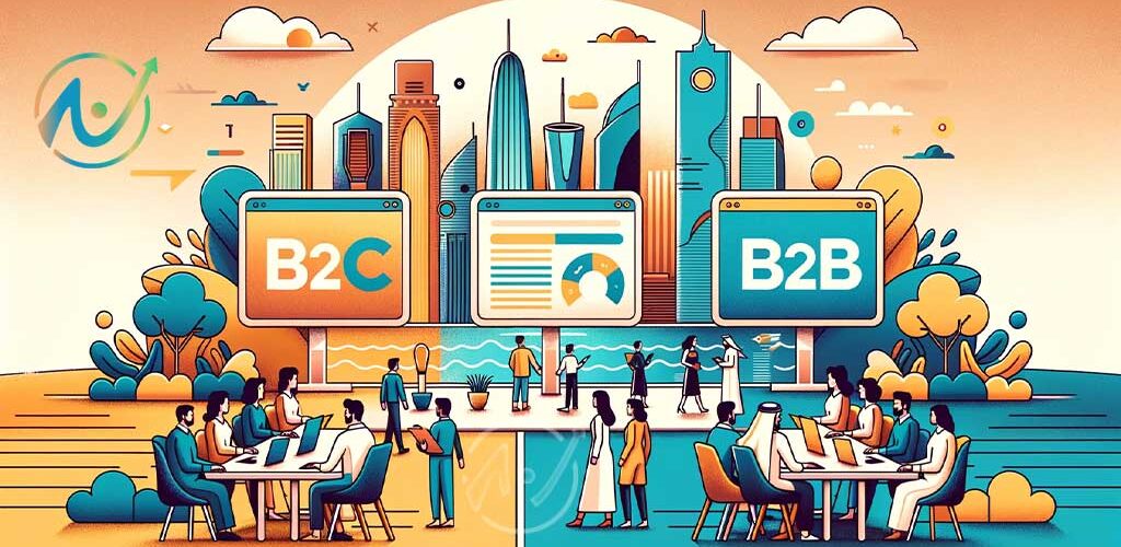 the difference between b2c and b2b in targeting social media platforms and google ads | الفرق بين B2C و B2B في الاستهداف في منصات التواصل الاجتماعي وإعلانات جوجل | نيو ويفز - افضل شركة تطوير تطبيقات الجوال و تصميم المواقع والمتاجر الالكترونية و التسويق الالكترونى في قطر